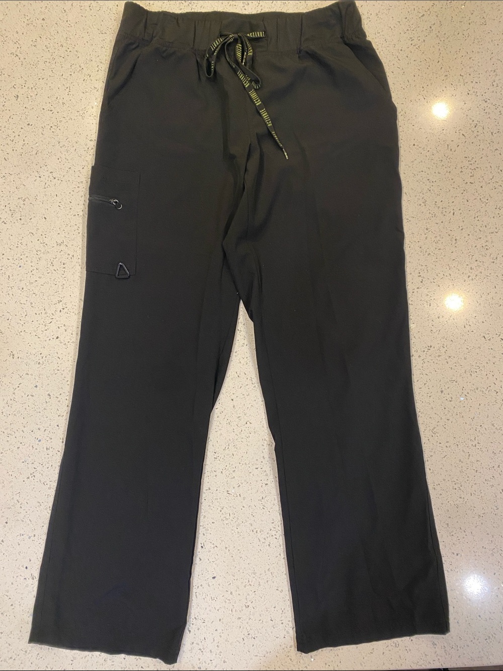Black Drawstring Scrubs Pants & Top